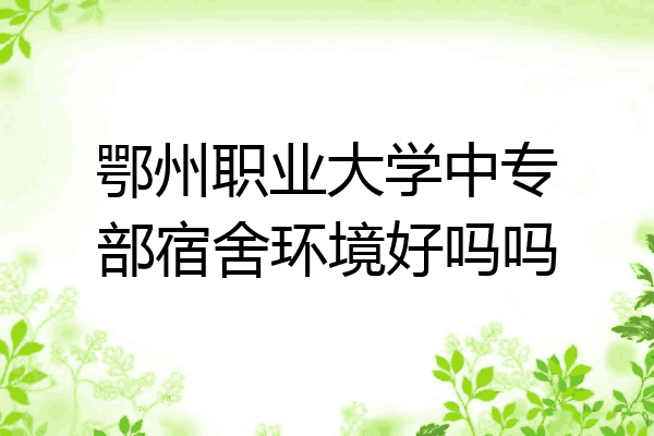 鄂州职业大学中专部宿舍环境好吗吗