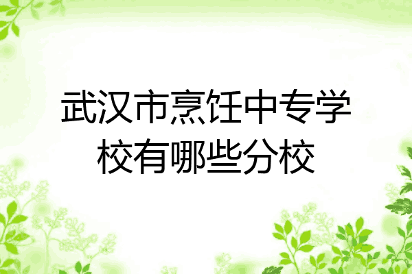 武汉市烹饪中专学校有哪些分校
