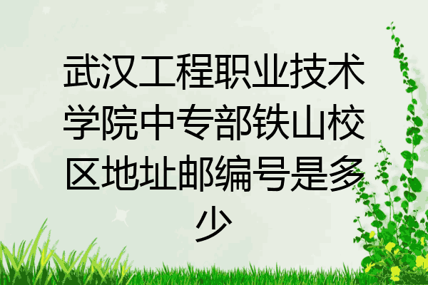武汉工程职业技术学院中专部铁山校区地址邮编号是多少
