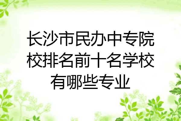 长沙市民办中专院校排名前十名学校有哪些专业