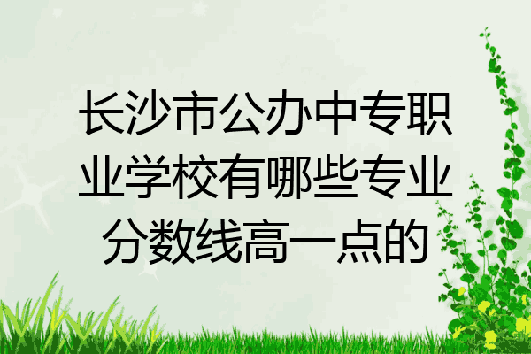 长沙市公办中专职业学校有哪些专业分数线高一点的