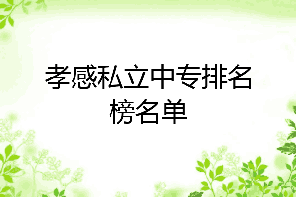 孝感私立中专排名榜名单