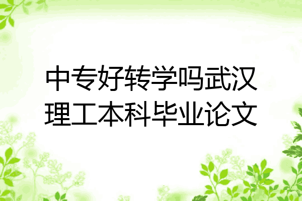 中专好转学吗武汉理工本科毕业论文