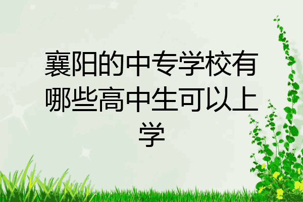 襄阳的中专学校有哪些高中生可以上学