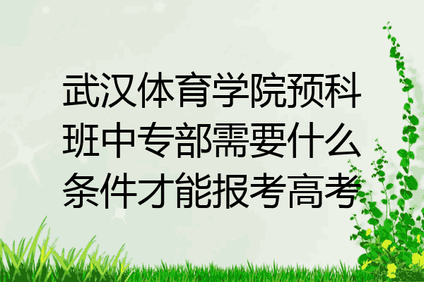 武汉体育学院预科班中专部需要什么条件才能报考高考