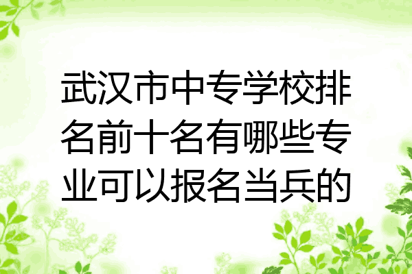 武汉市中专学校排名前十名有哪些专业可以报名当兵的