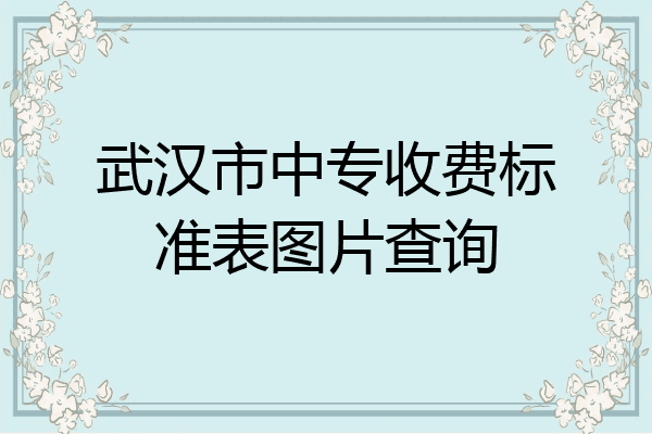 武汉市中专收费标准表图片查询