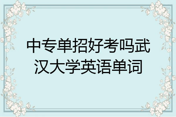 中专单招好考吗武汉大学英语单词