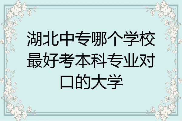湖北中专哪个学校最好考本科专业对口的大学
