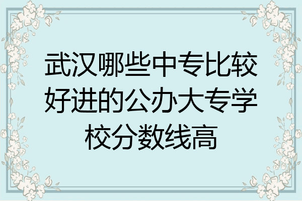 武汉哪些中专比较好进的公办大专学校分数线高