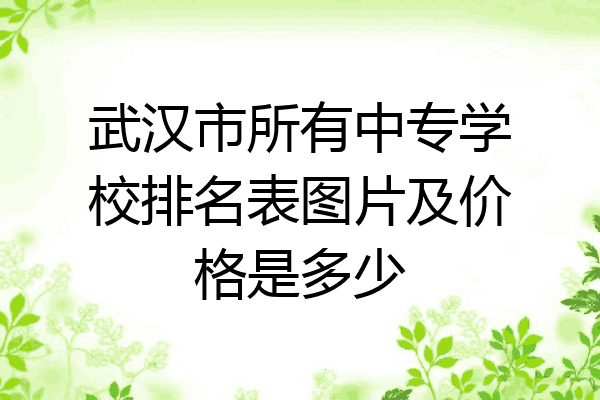 武汉市所有中专学校排名表图片及价格是多少