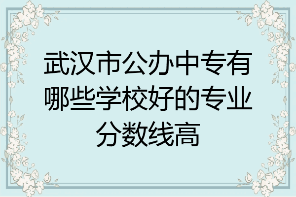 武汉市公办中专有哪些学校好的专业分数线高