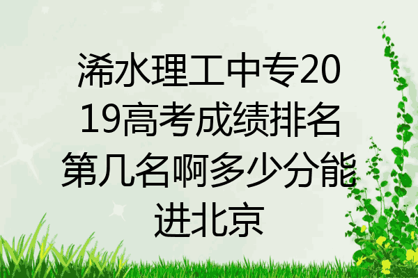 浠水理工中专2019高考成绩排名第几名啊多少分能进北京