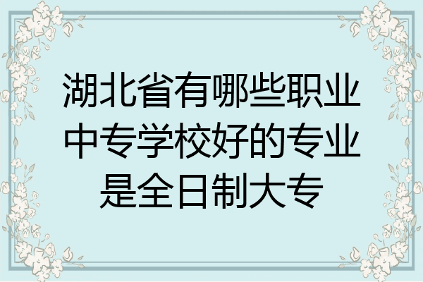 湖北省有哪些职业中专学校好的专业是全日制大专