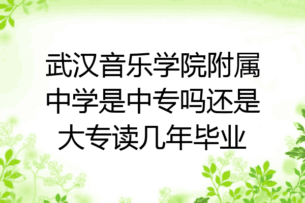武汉音乐学院附属中学是中专吗还是大专读几年毕业
