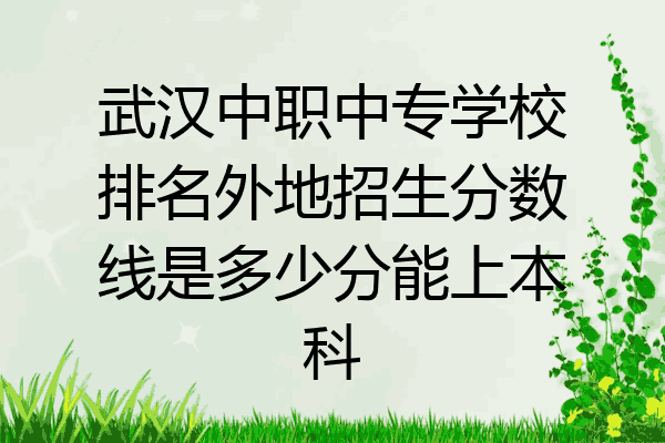 武汉中职中专学校排名外地招生分数线是多少分能上本科