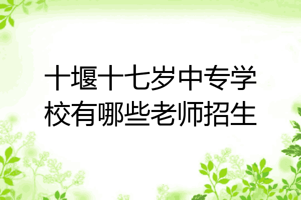十堰十七岁中专学校有哪些老师招生