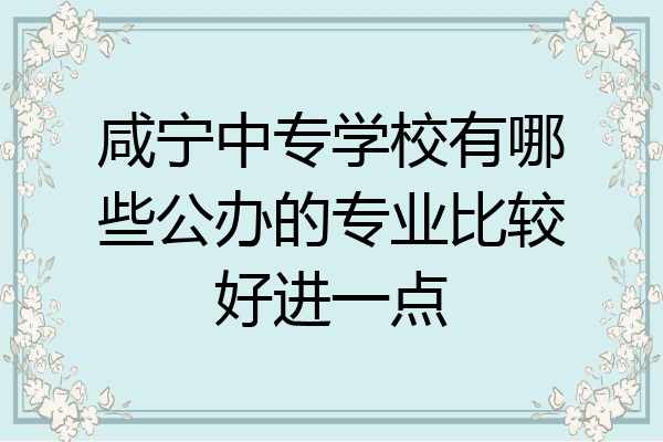 咸宁中专学校有哪些公办的专业比较好进一点