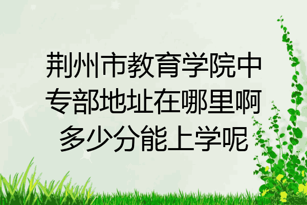 荆州市教育学院中专部地址在哪里啊多少分能上学呢