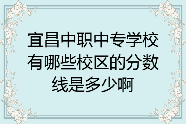 宜昌中职中专学校有哪些校区的分数线是多少啊