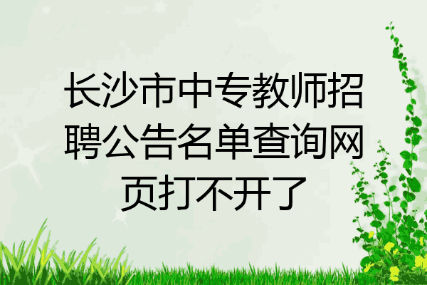 长沙市中专教师招聘公告名单查询网页打不开了
