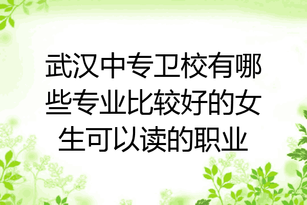 武汉中专卫校有哪些专业比较好的女生可以读的职业