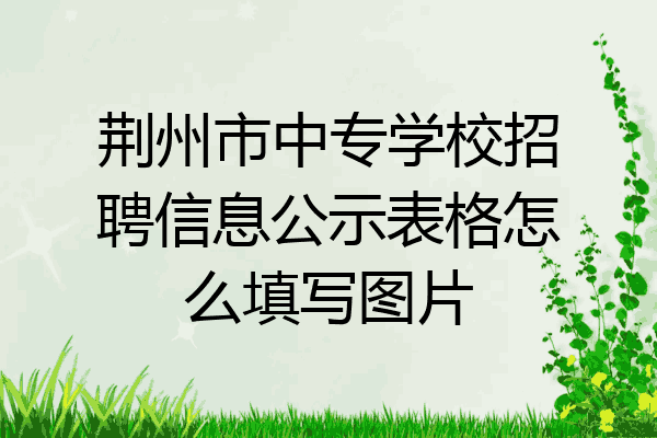 荆州市中专学校招聘信息公示表格怎么填写图片