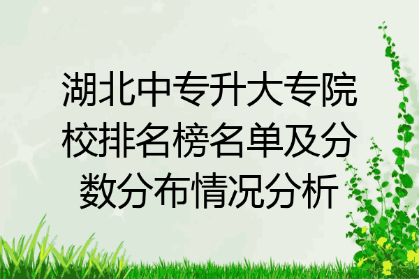 湖北中专升大专院校排名榜名单及分数分布情况分析