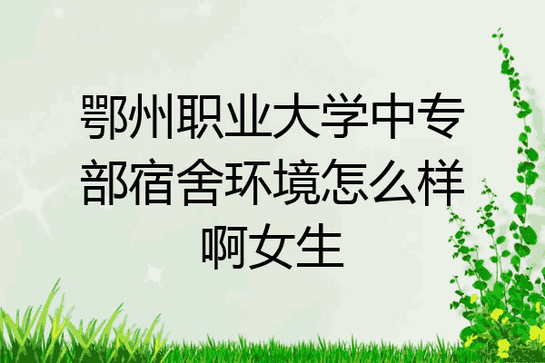 鄂州职业大学中专部宿舍环境怎么样啊女生