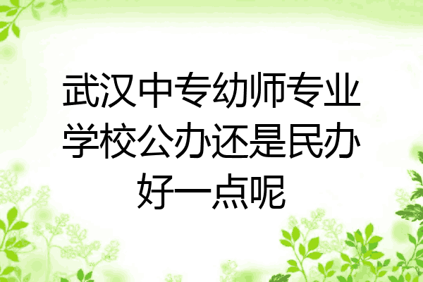 武汉中专幼师专业学校公办还是民办好一点呢