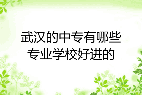 武汉的中专有哪些专业学校好进的