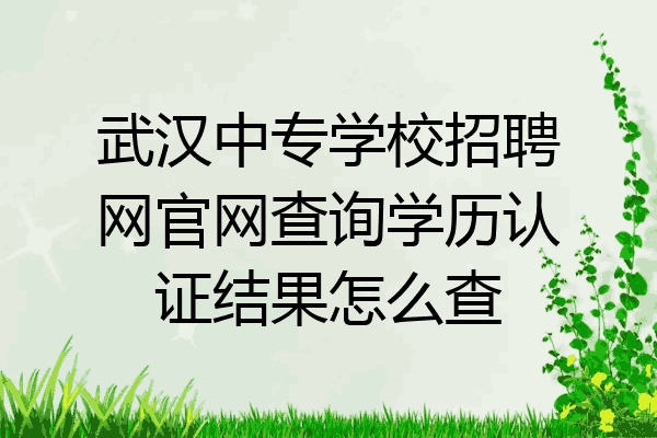 武汉中专学校招聘网官网查询学历认证结果怎么查