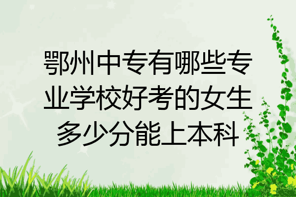 鄂州中专有哪些专业学校好考的女生多少分能上本科
