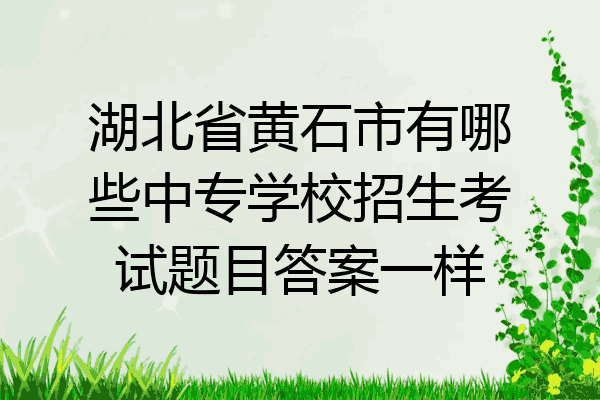 湖北省黄石市有哪些中专学校招生考试题目答案一样