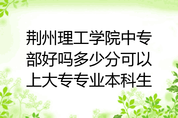荆州理工学院中专部好吗多少分可以上大专专业本科生