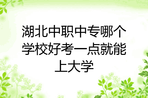 湖北中职中专哪个学校好考一点就能上大学