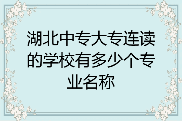 湖北中专大专连读的学校有多少个专业名称