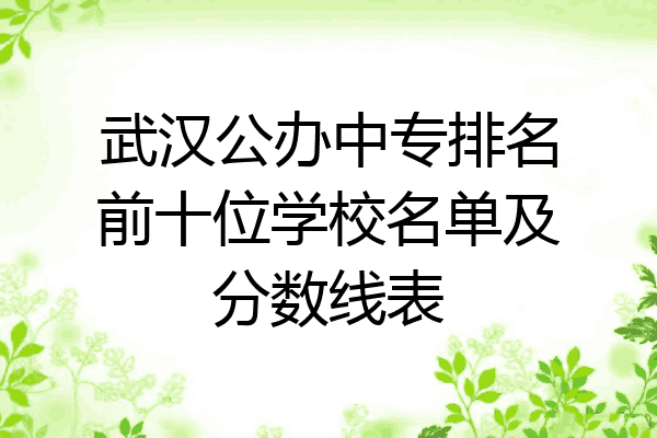 武汉公办中专排名前十位学校名单及分数线表