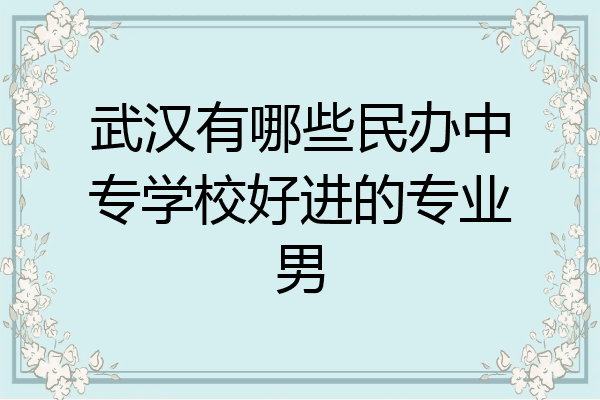 武汉有哪些民办中专学校好进的专业男