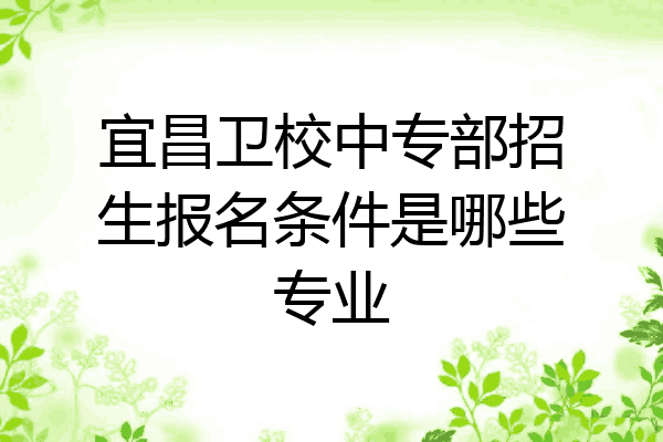 宜昌卫校中专部招生报名条件是哪些专业