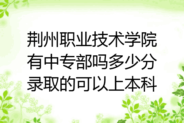 荆州职业技术学院有中专部吗多少分录取的可以上本科