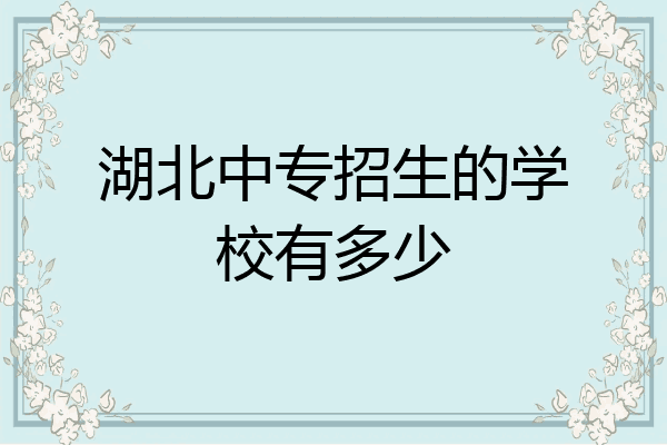 湖北中专招生的学校有多少