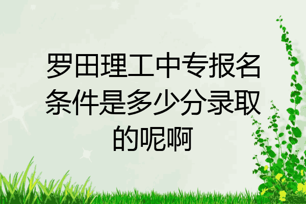 罗田理工中专报名条件是多少分录取的呢啊
