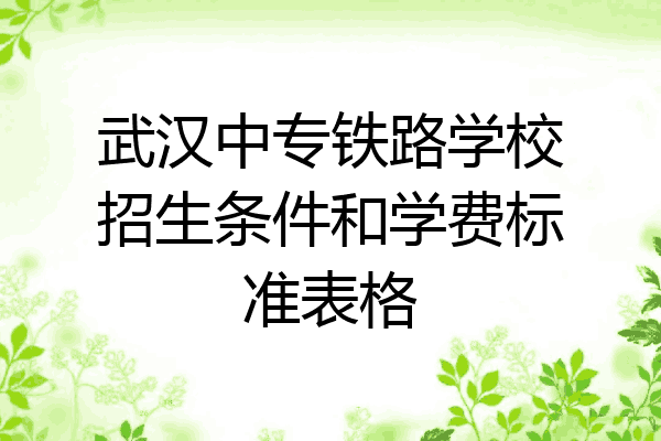 武汉中专铁路学校招生条件和学费标准表格