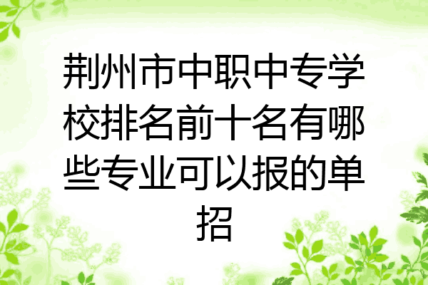 荆州市中职中专学校排名前十名有哪些专业可以报的单招