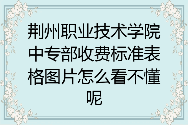 荆州职业技术学院中专部收费标准表格图片怎么看不懂呢
