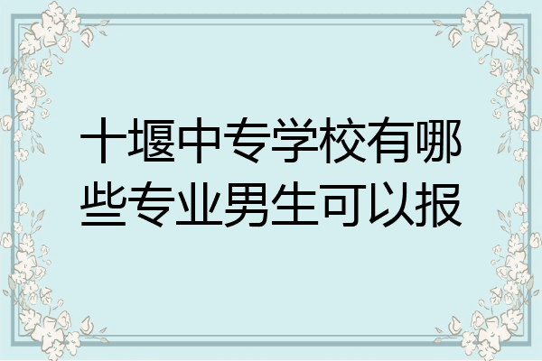十堰中专学校有哪些专业男生可以报