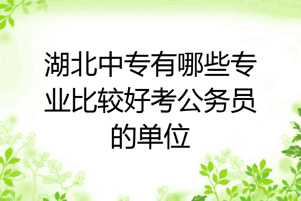 湖北中专有哪些专业比较好考公务员的单位