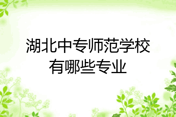 湖北中专师范学校有哪些专业
