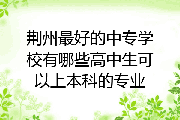 荆州最好的中专学校有哪些高中生可以上本科的专业